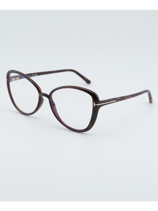 Tom Ford Accessories - Tom Ford FT5907-B 052 Eyeglasses Havana 55mm Butterfly Frame, Blue Light Block